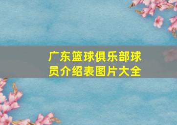 广东篮球俱乐部球员介绍表图片大全