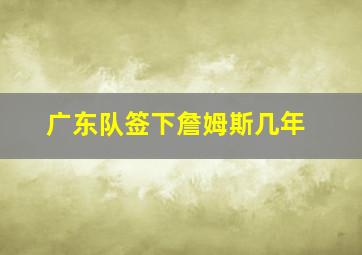 广东队签下詹姆斯几年