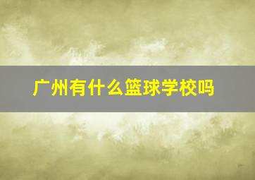 广州有什么篮球学校吗