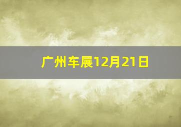 广州车展12月21日