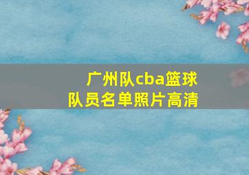 广州队cba篮球队员名单照片高清