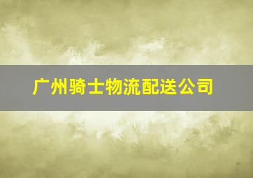 广州骑士物流配送公司