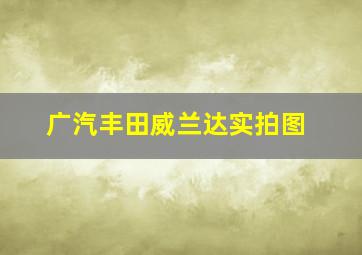 广汽丰田威兰达实拍图