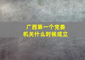 广西第一个党委机关什么时候成立