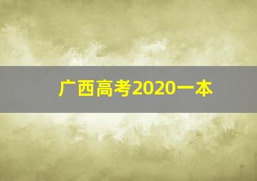 广西高考2020一本