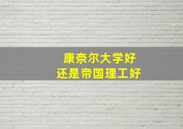 康奈尔大学好还是帝国理工好