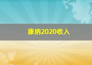 康纳2020收入