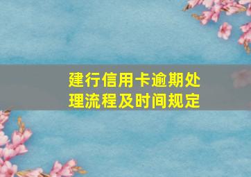 建行信用卡逾期处理流程及时间规定