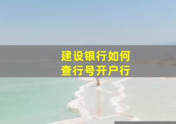 建设银行如何查行号开户行