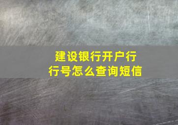 建设银行开户行行号怎么查询短信