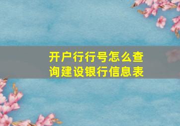 开户行行号怎么查询建设银行信息表