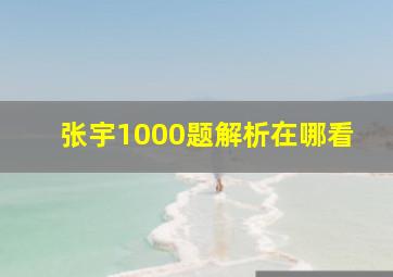 张宇1000题解析在哪看