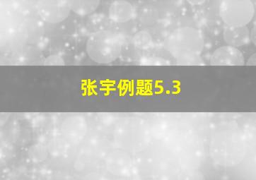 张宇例题5.3