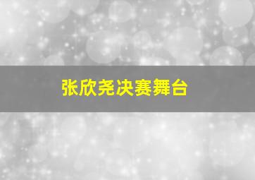 张欣尧决赛舞台