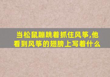 当松鼠蹦跳着抓住风筝,他看到风筝的翅膀上写着什么