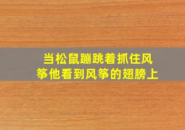 当松鼠蹦跳着抓住风筝他看到风筝的翅膀上