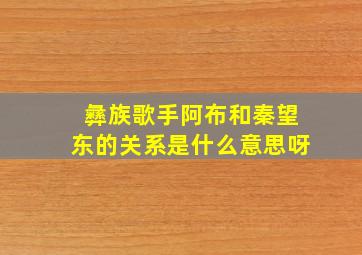 彝族歌手阿布和秦望东的关系是什么意思呀