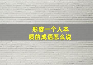 形容一个人本质的成语怎么说