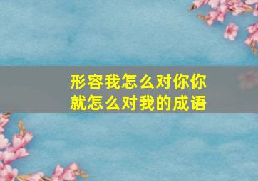 形容我怎么对你你就怎么对我的成语