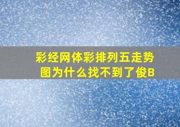 彩经网体彩排列五走势图为什么找不到了俊B