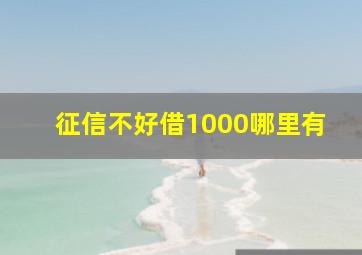 征信不好借1000哪里有