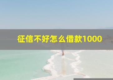 征信不好怎么借款1000