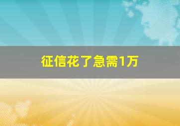 征信花了急需1万