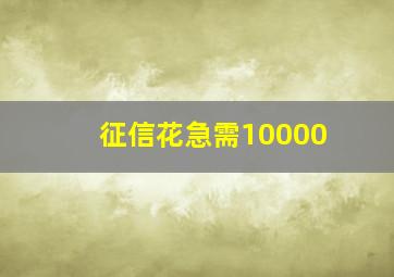 征信花急需10000