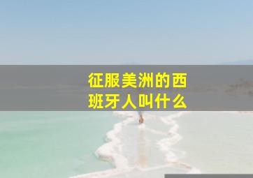 征服美洲的西班牙人叫什么