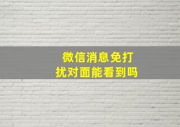 微信消息免打扰对面能看到吗