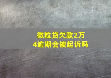 微粒贷欠款2万4逾期会被起诉吗