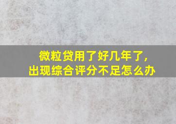 微粒贷用了好几年了,出现综合评分不足怎么办