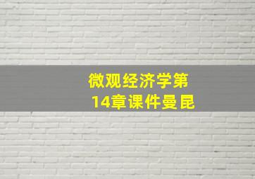 微观经济学第14章课件曼昆