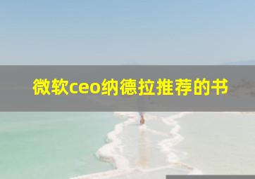 微软ceo纳德拉推荐的书