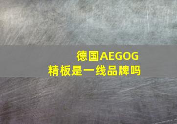 德国AEGOG精板是一线品牌吗