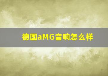 德国aMG音响怎么样