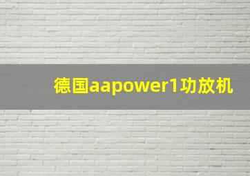 德国aapower1功放机