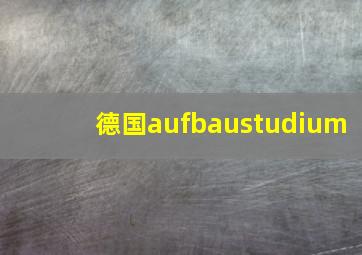 德国aufbaustudium