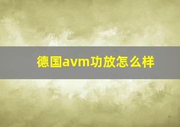 德国avm功放怎么样