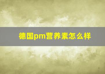 德国pm营养素怎么样