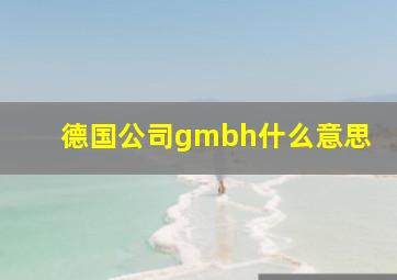 德国公司gmbh什么意思