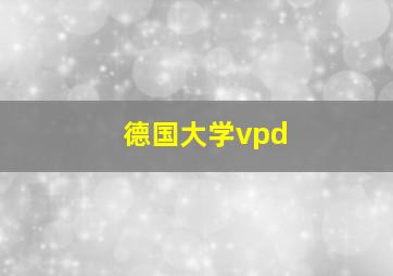 德国大学vpd