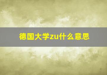 德国大学zu什么意思