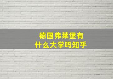 德国弗莱堡有什么大学吗知乎