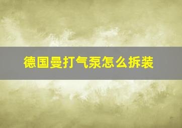 德国曼打气泵怎么拆装