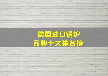 德国进口锅炉品牌十大排名榜