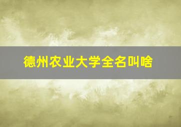 德州农业大学全名叫啥