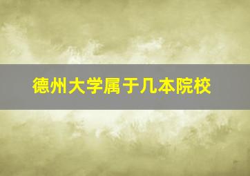 德州大学属于几本院校