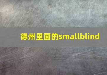 德州里面的smallblind