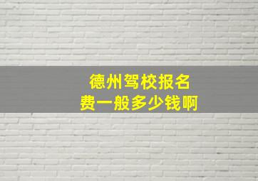 德州驾校报名费一般多少钱啊